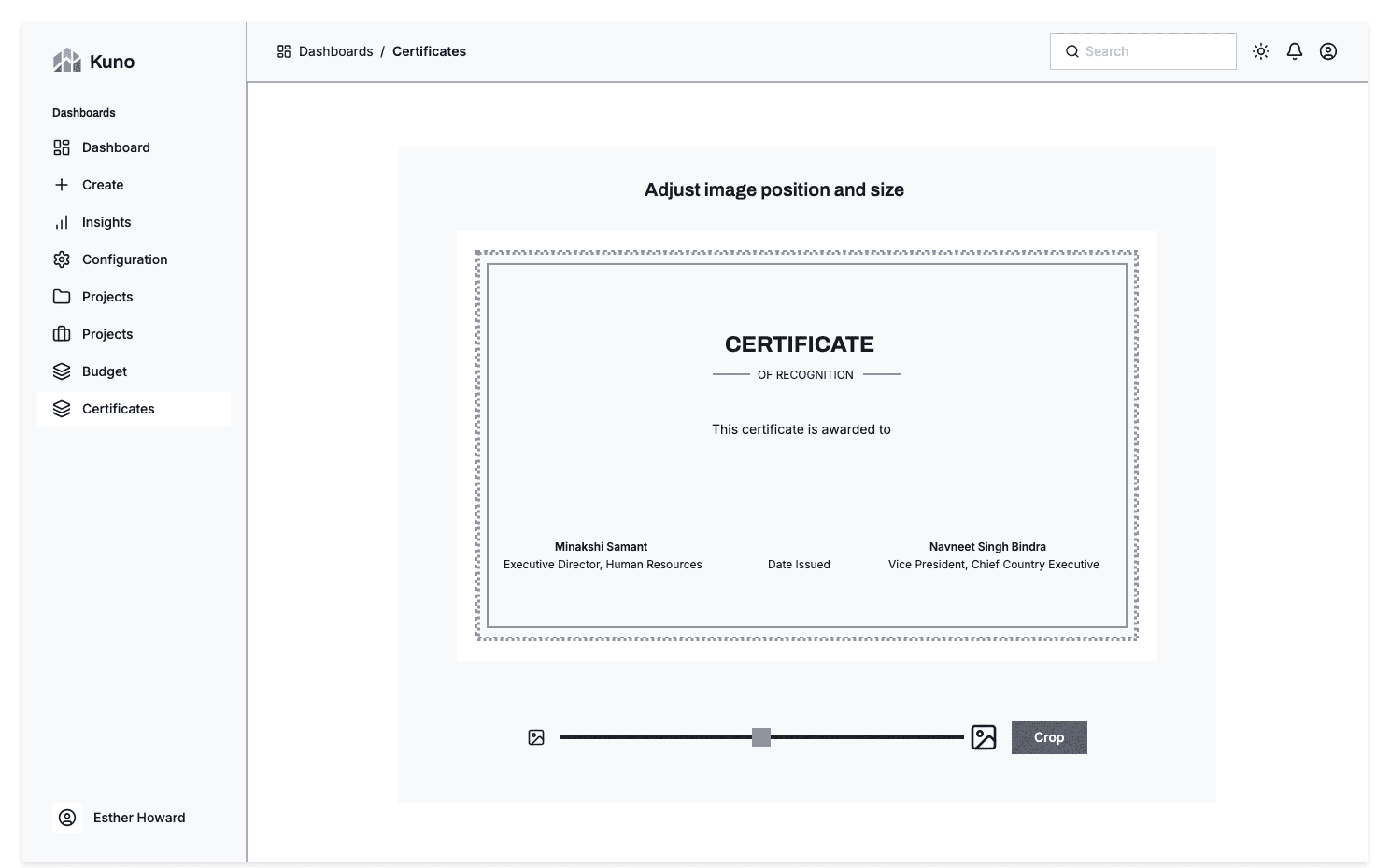 Certificate builder - adjust image position and size