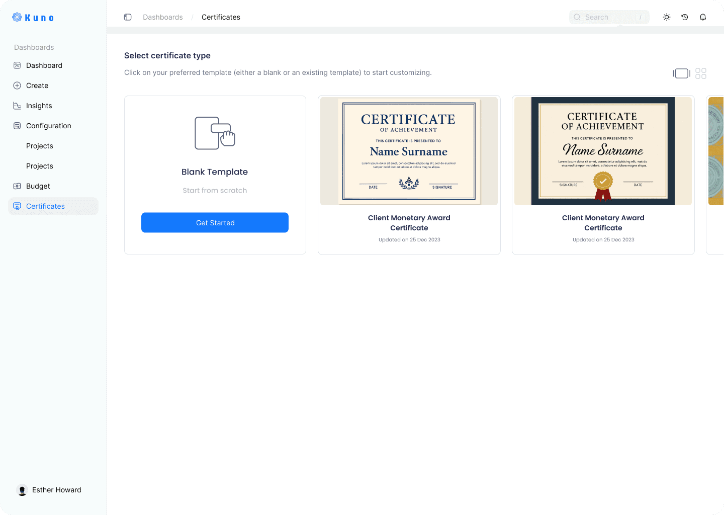 Certificate builder - certificate details